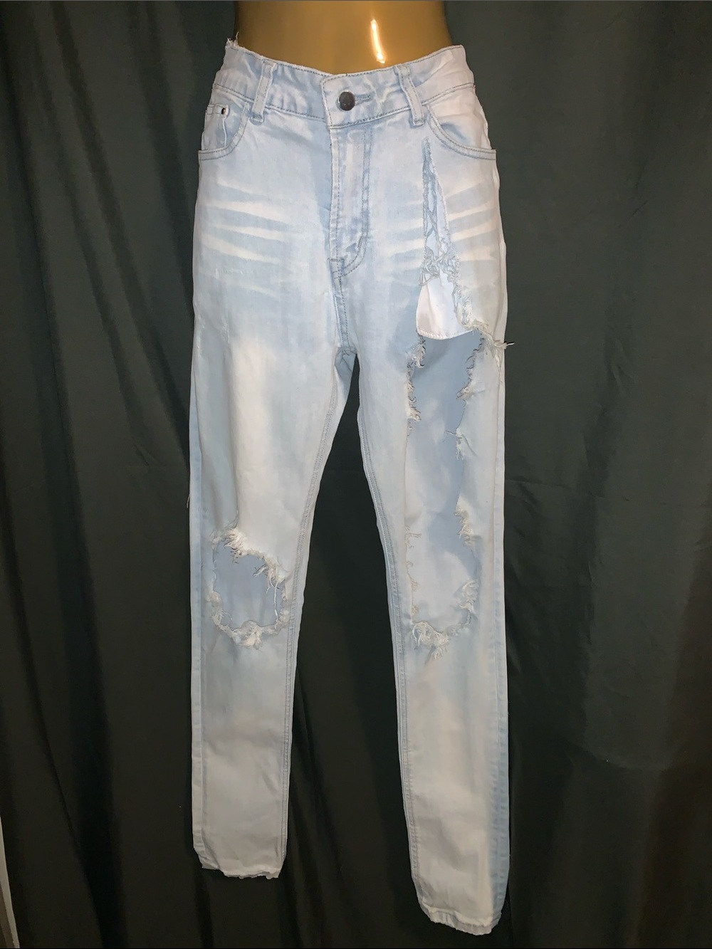 BLK DNM Light Blue Distressed Skinny Jeans